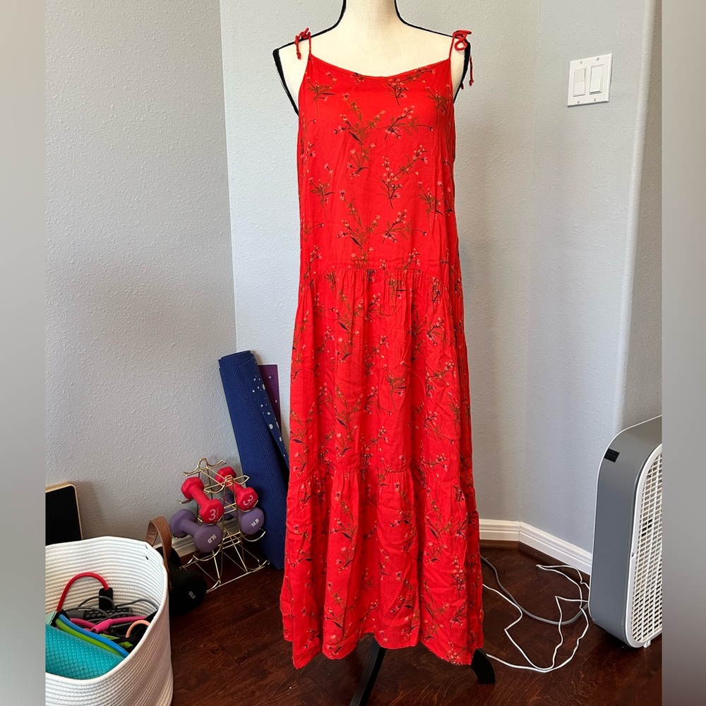 Kos Resort Red Floral Dress